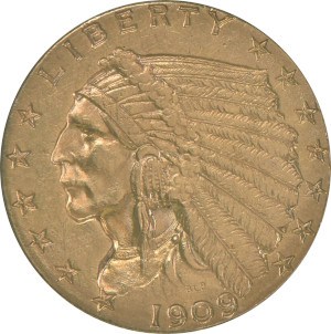 1909 Indian Head Quarter Eagle