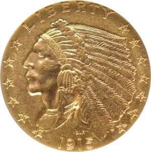 1915 Indian Head Quarter Eagle