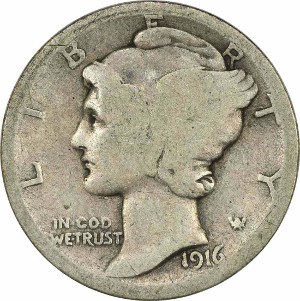 1916 Mercury Dime