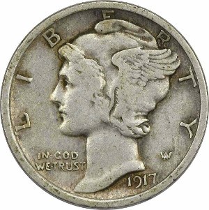 1917 Canada Silver Dime Graded as Very Fine 