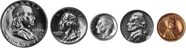 1950 Proof Set Coins