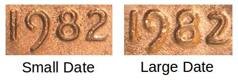 1982 Penny Small Date vs Large Date