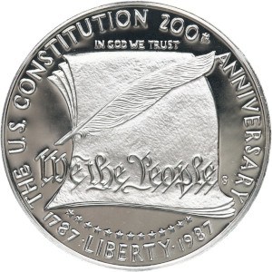 1987 Constitution Silver Dollar