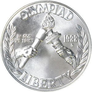 Details about   1988-S United States Mint Proof Olympic Silver Dollar 
