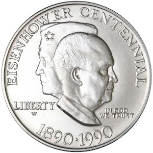 1990 Eisenhower Centennial Silver Dollar