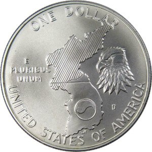 1991 Korean War Memorial Silver Dollar Reverse