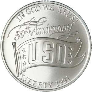 1991 USO Silver Dollar