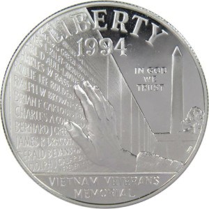 1994 Vietnam Veterans Memorial Silver Dollar