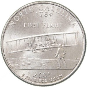 Details about   Statehood Quarter Uncirculated Roll of 40 " D " Mint #12 2001 North Carolina NC 