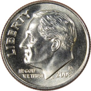 2003 P D Roosevelt Dimes BU US Mint Cello 2 Coin Set 