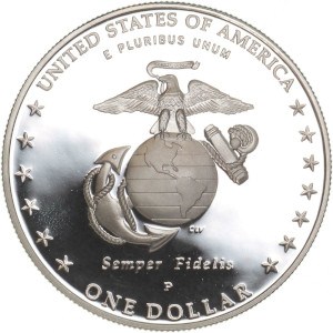 2005 Marine Corps Silver Dollar Reverse