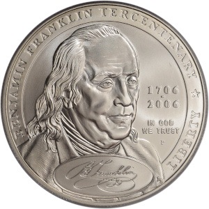 2006 Benjamin Franklin Founding Father Silver Dollar