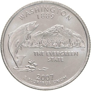 Uncirculated Single Coin 2007 D Washington U.S State Quarter 