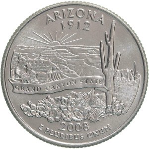 I found a 2008-P Arizona State quarter that's very clearly all