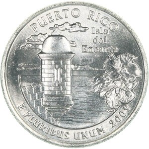 US 2009 Puerto Rico Quarter BU Uncirculated Coin Silver Tone Key Chain Ring Bottle Opener NEW DC & US Territories