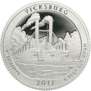 2011 US P and D Mints Vicksburg Quarters Graded as Brilliant Uncirculated 