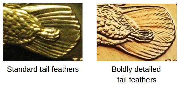 Standard Feathers vs Boldly Detailed Tail Feathers