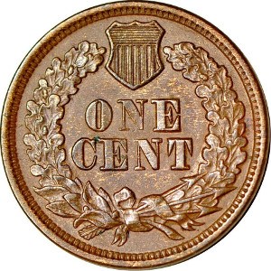 Type 2 and Type 3 Indian Head Penny Reverse